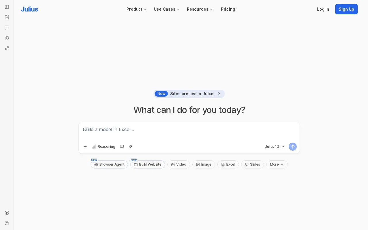Julius homepage screenshot