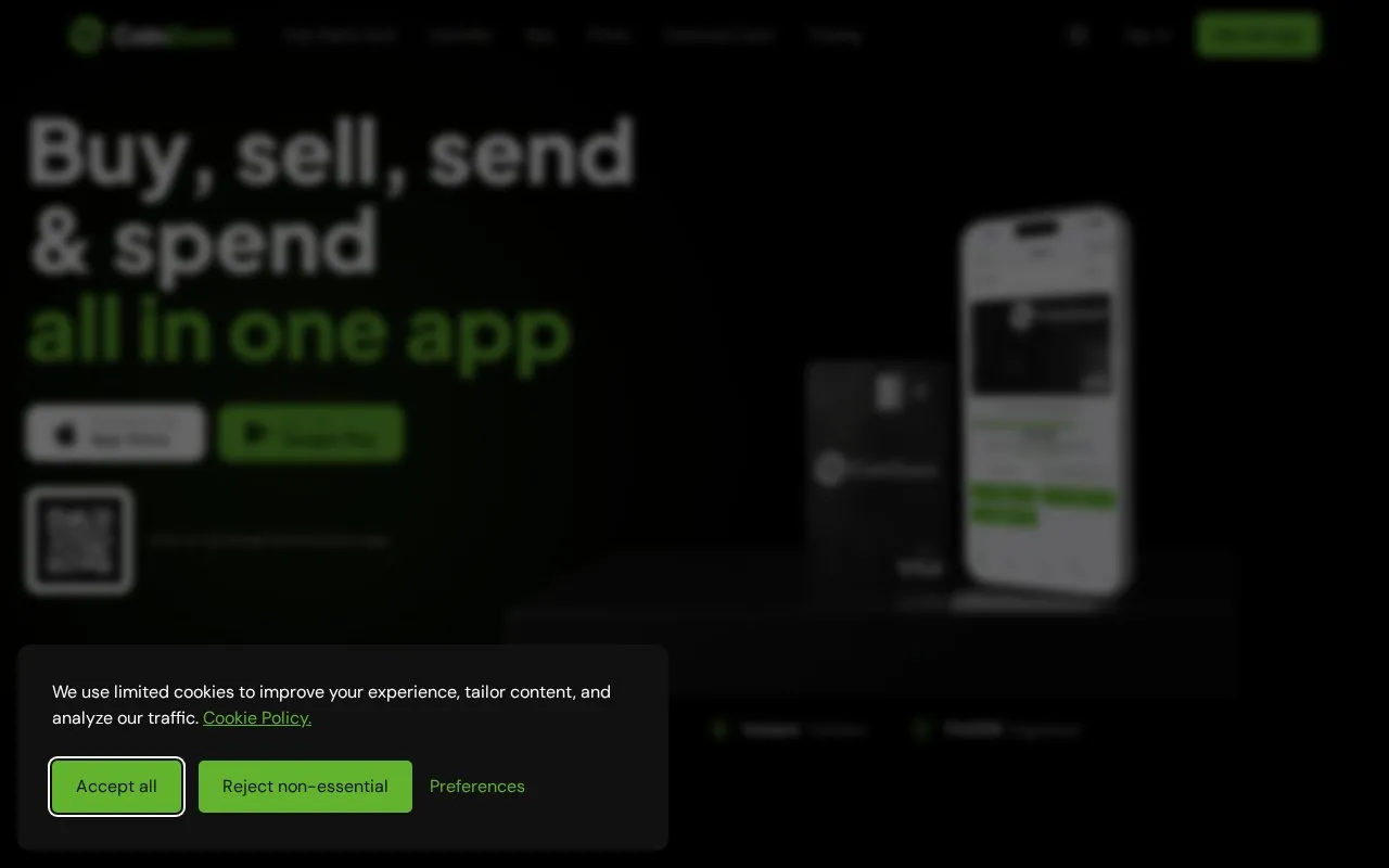 CoinZoom homepage screenshot