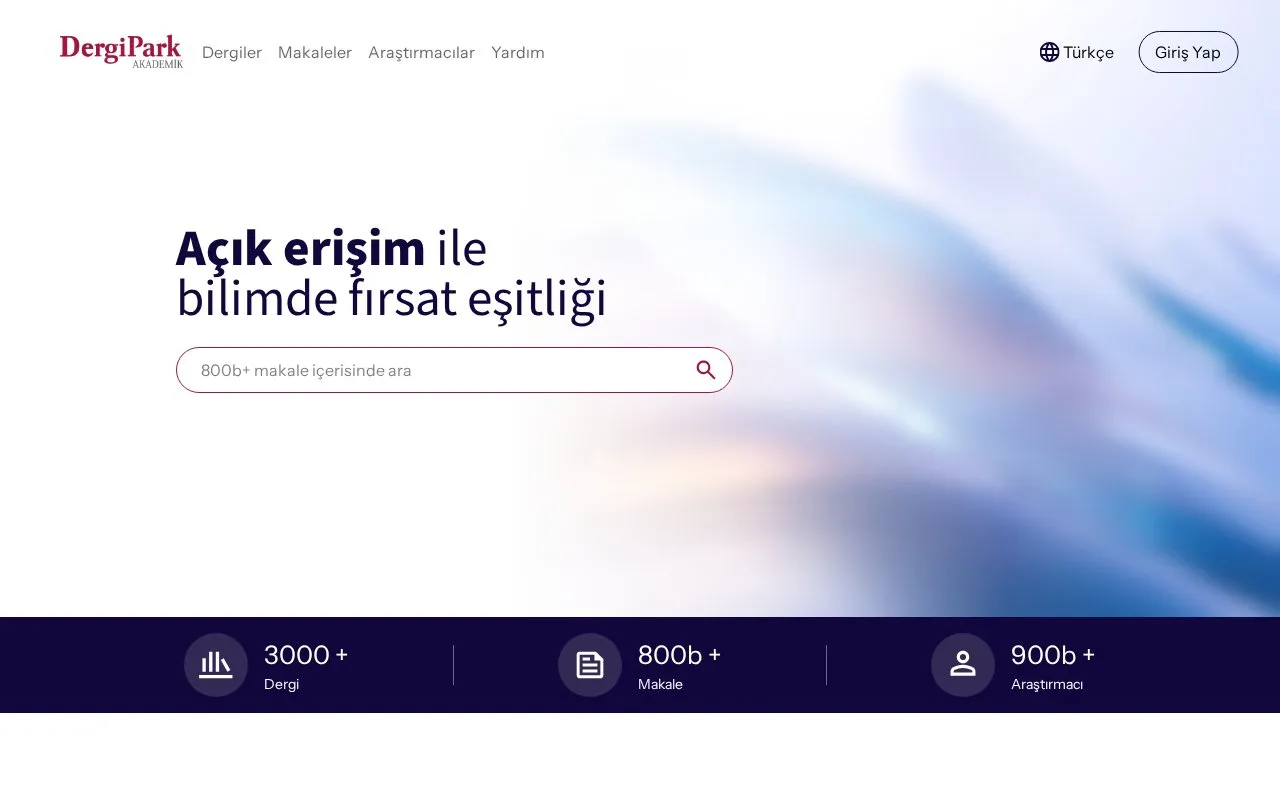 DergiPark homepage screenshot