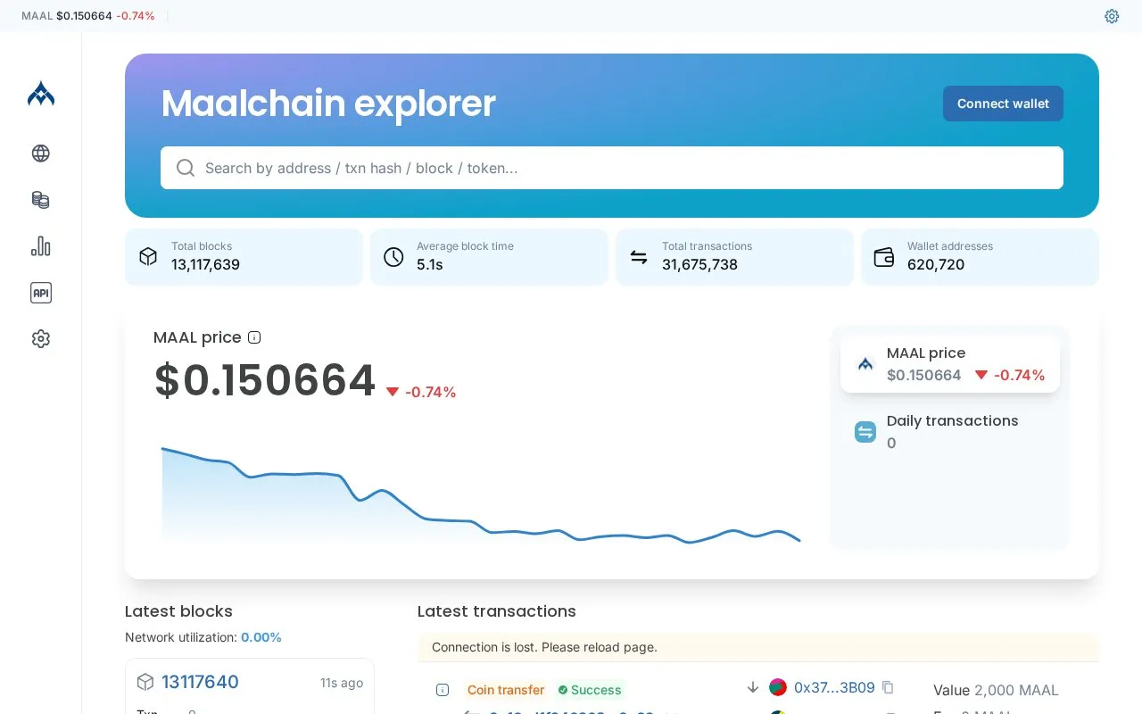 MAAL Chain — maalscan homepage screenshot