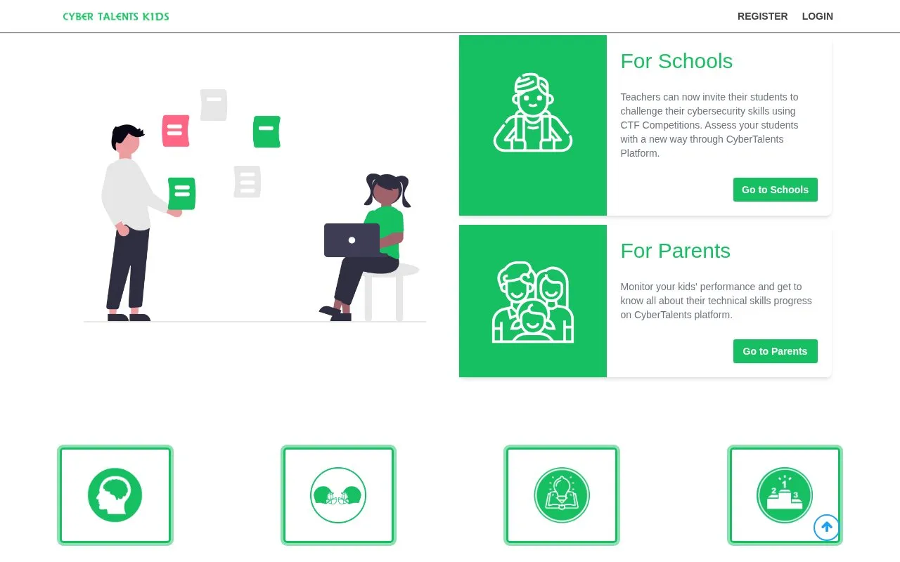 Cyber Talent Kids homepage screenshot