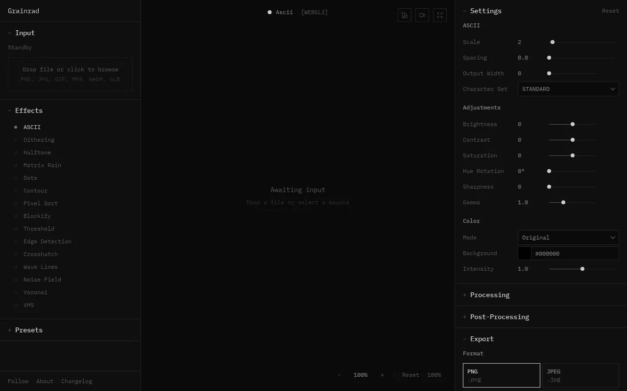 Grainrad homepage screenshot