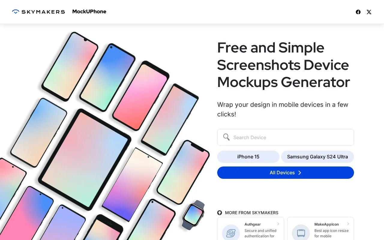Mockuphone homepage screenshot