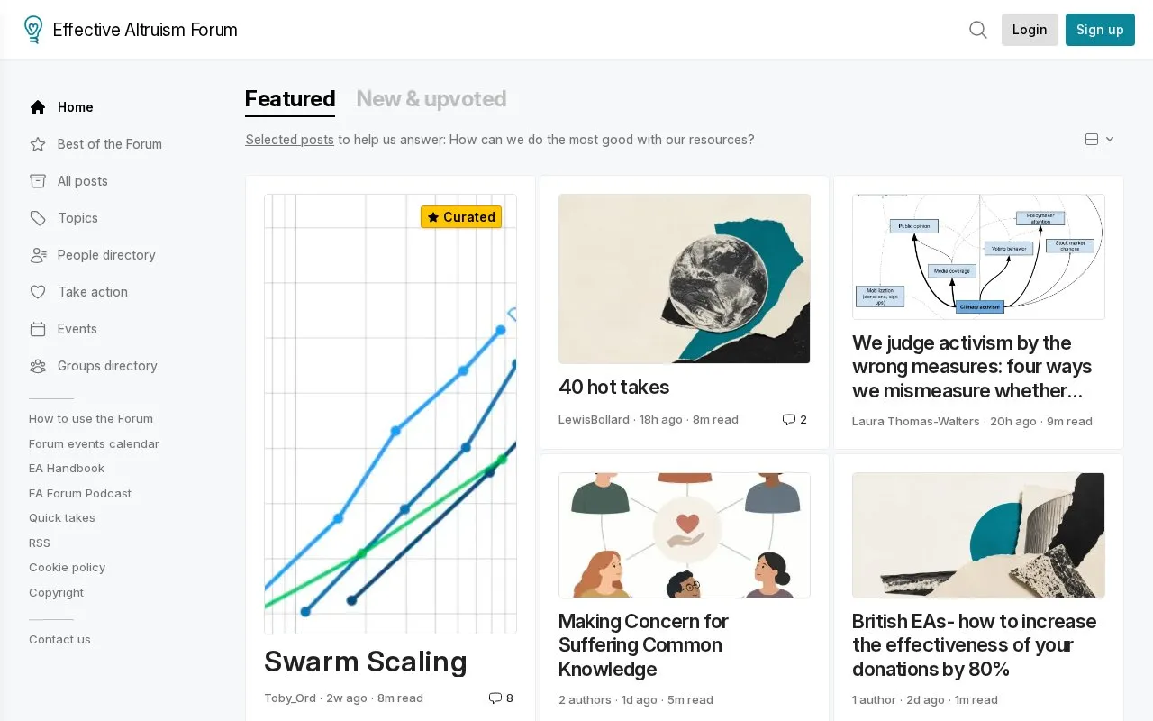 Forum homepage screenshot