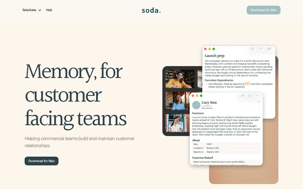 Soda homepage screenshot