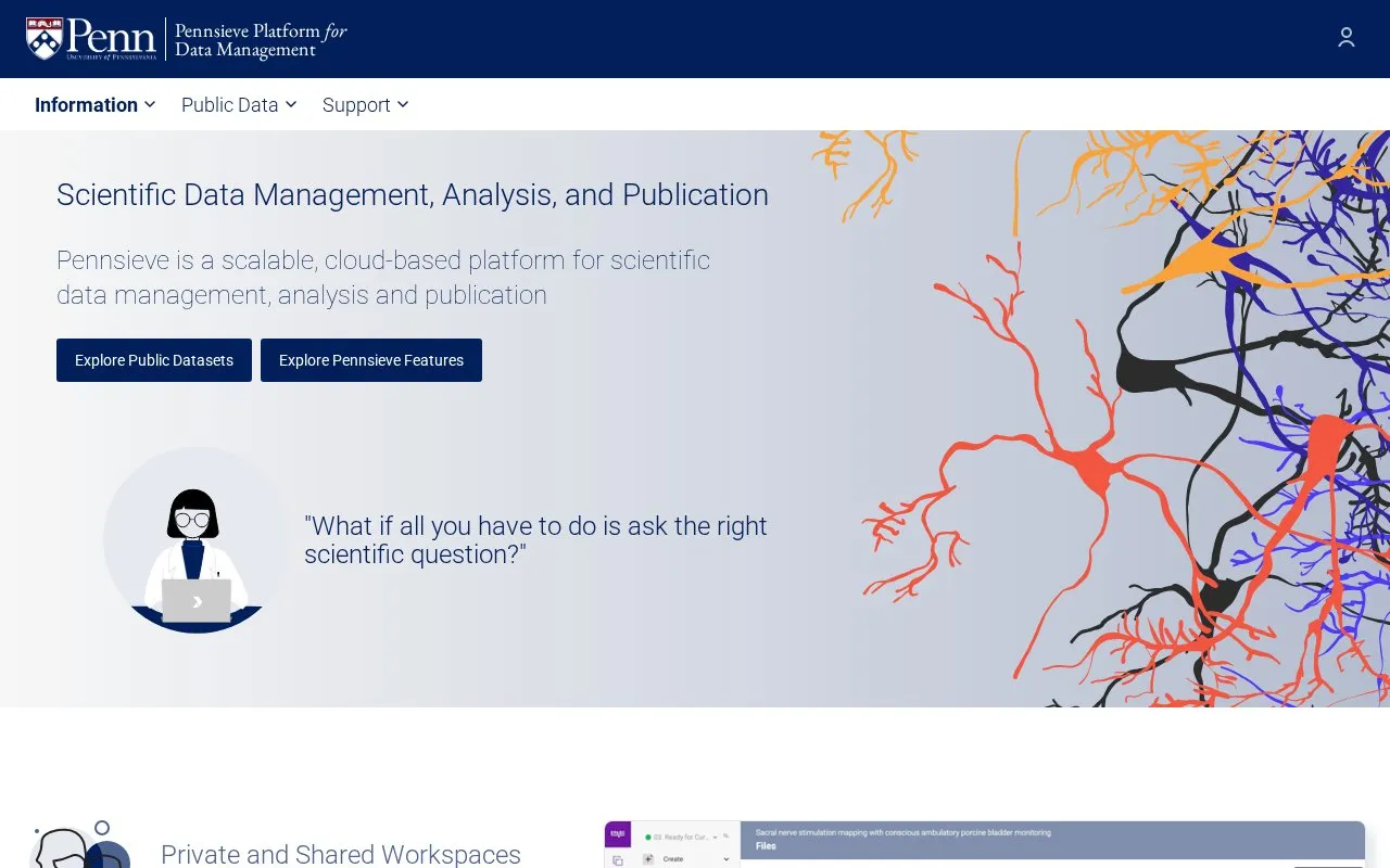 Pennsieve Discover homepage screenshot