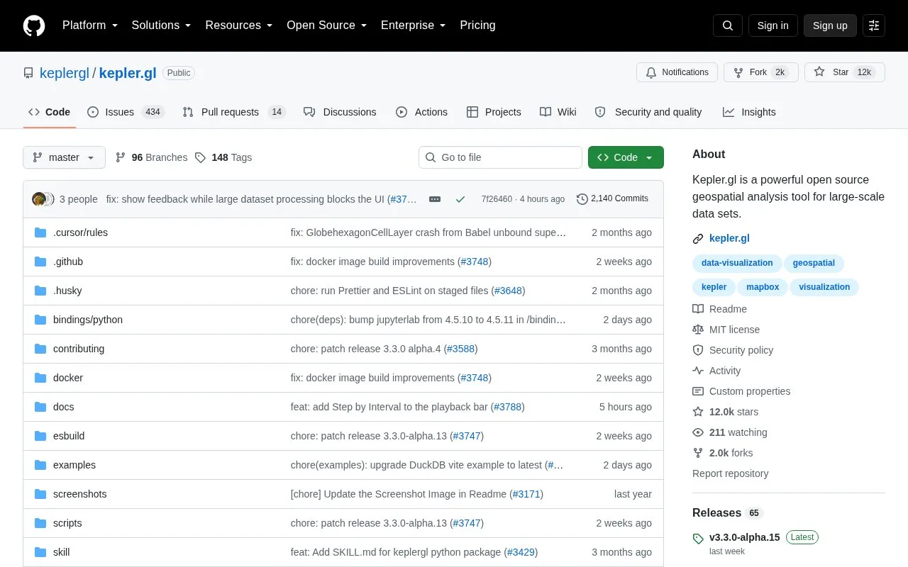 Kepler.gl homepage screenshot