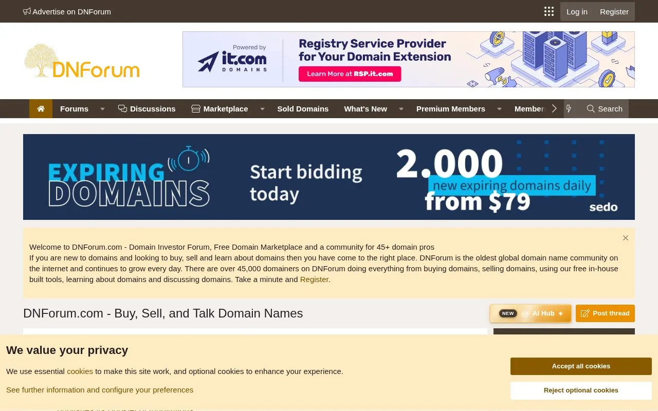DNForum homepage screenshot