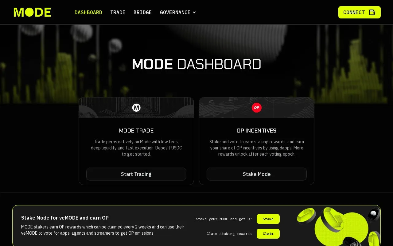 Mode Bridge homepage screenshot