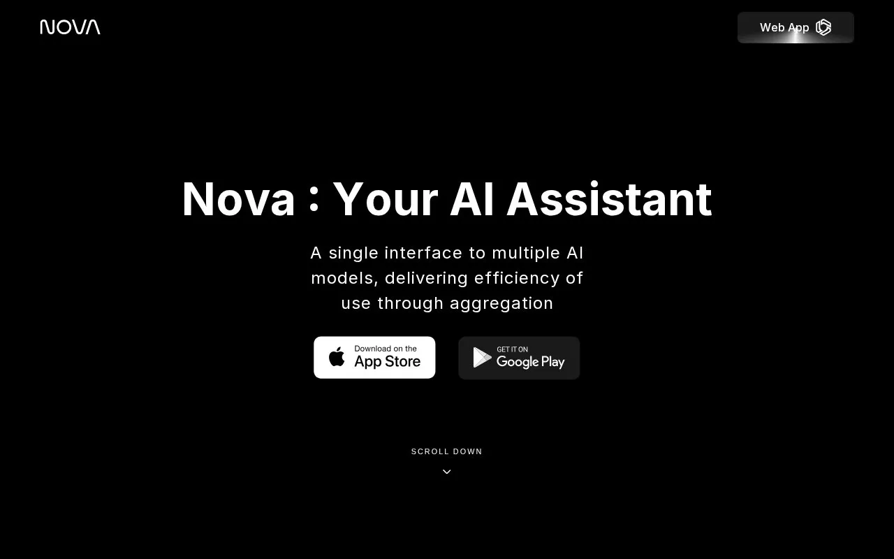 Nova homepage screenshot