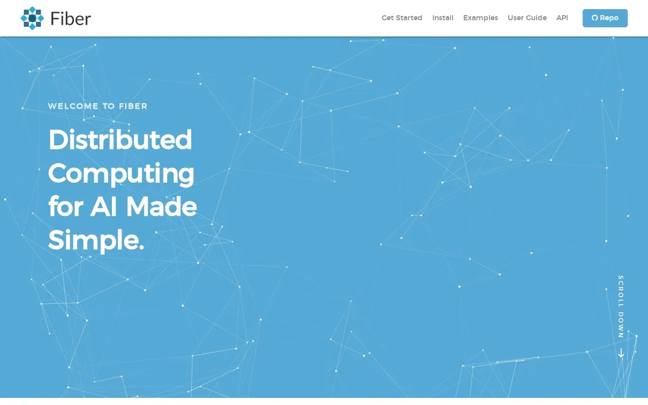 Fiber homepage screenshot