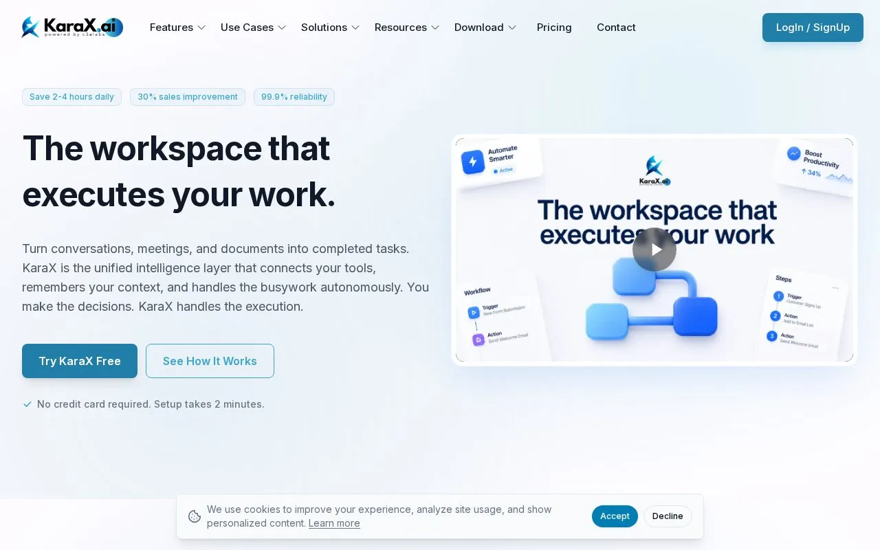 Karax.ai homepage screenshot