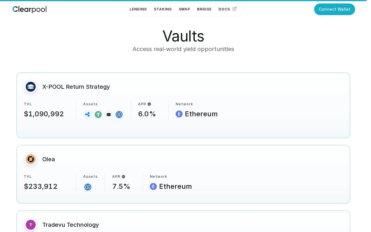 Clearpool TPOOL homepage screenshot