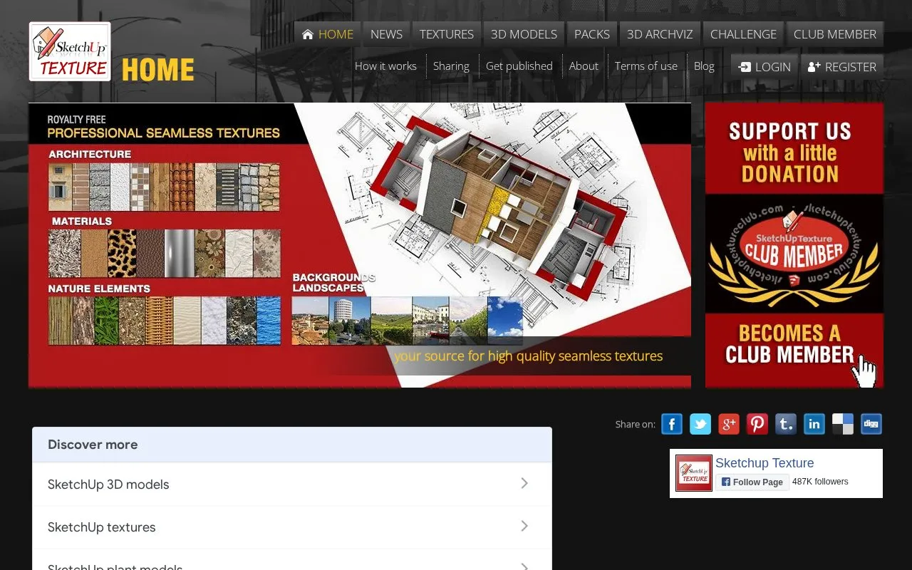 Texture Club homepage screenshot