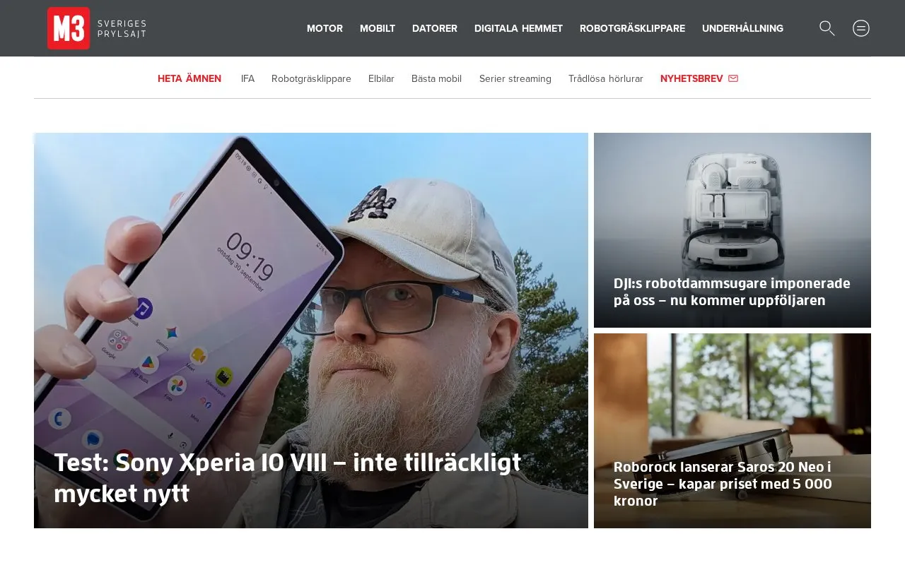 M3 homepage screenshot