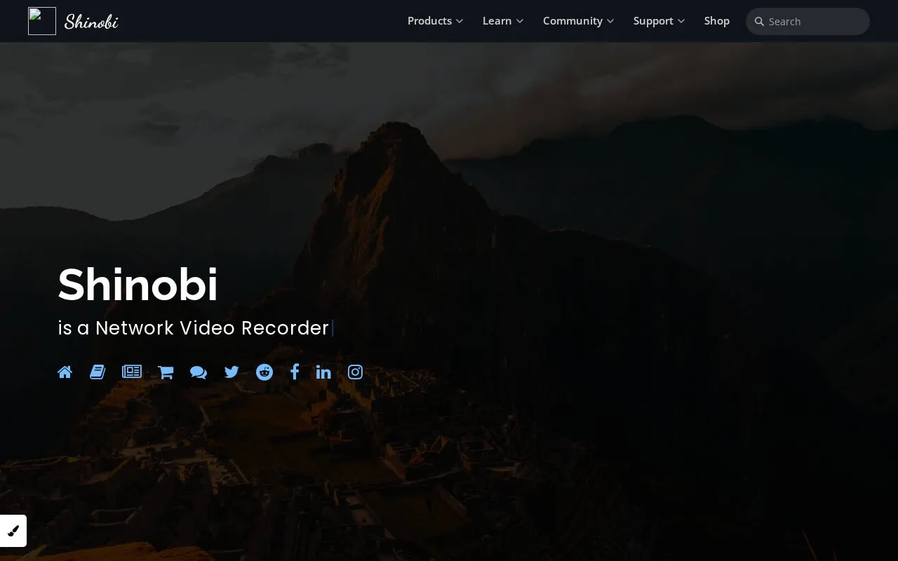 Shinobi homepage screenshot