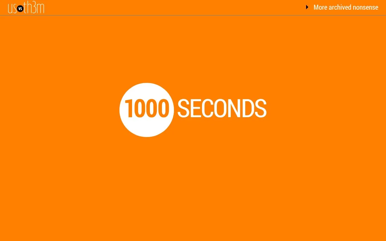 1000 Seconds homepage screenshot