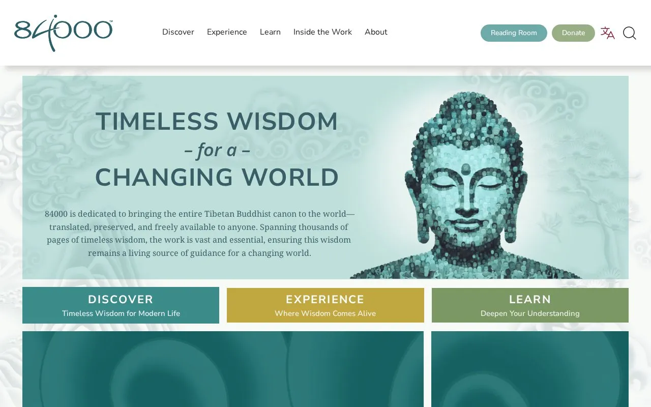 84000 homepage screenshot