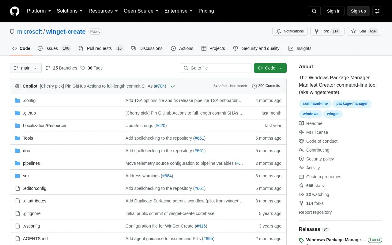 Manifest Creator homepage screenshot