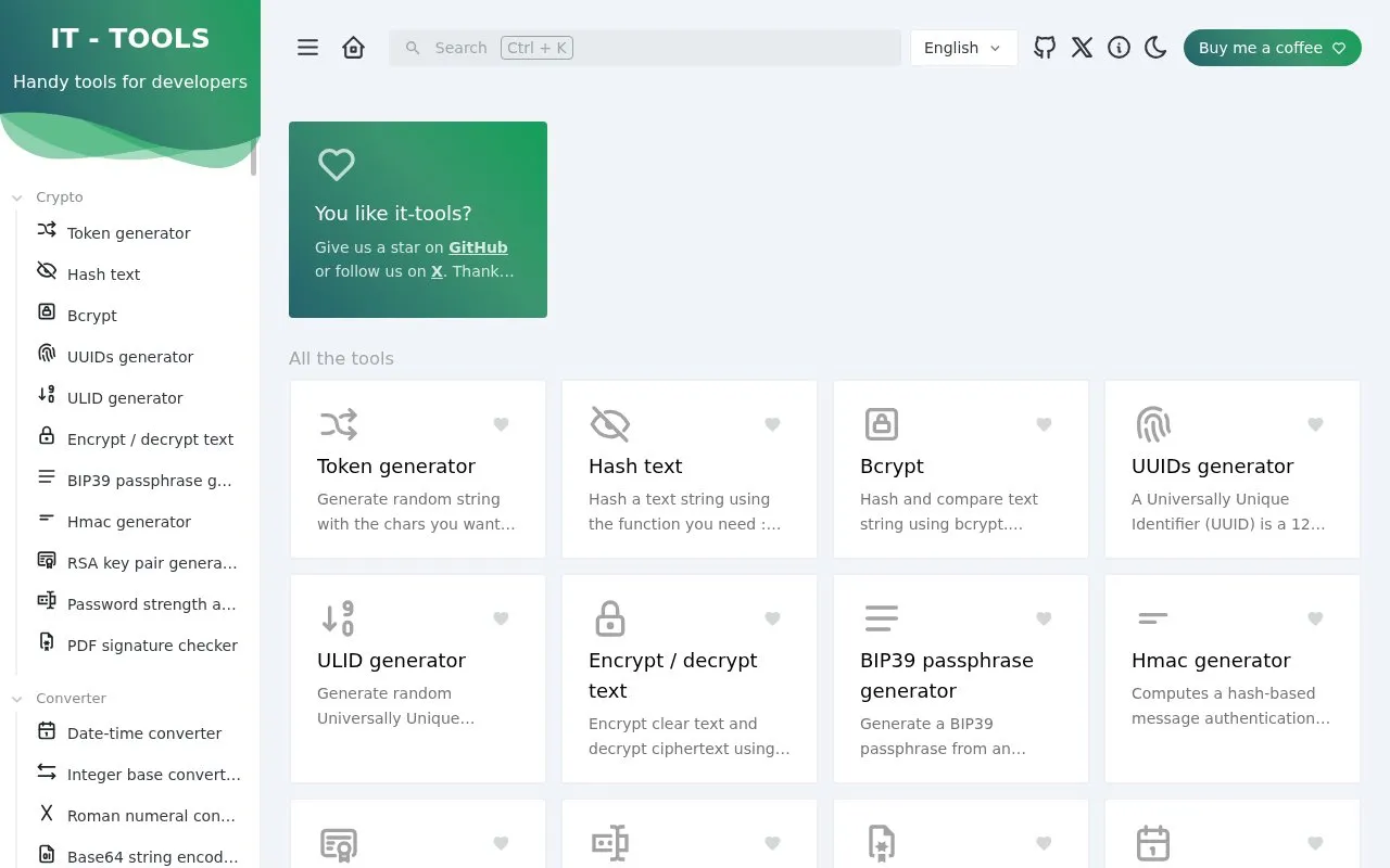 IT Tools homepage screenshot