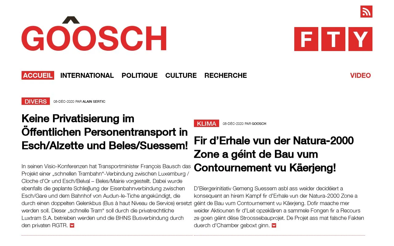 GOOSCH homepage screenshot