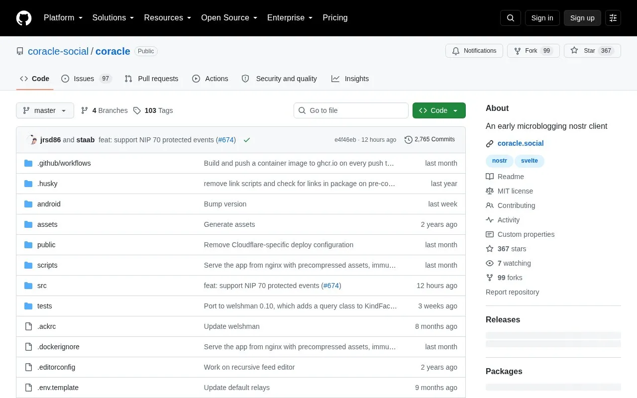 Coracle homepage screenshot