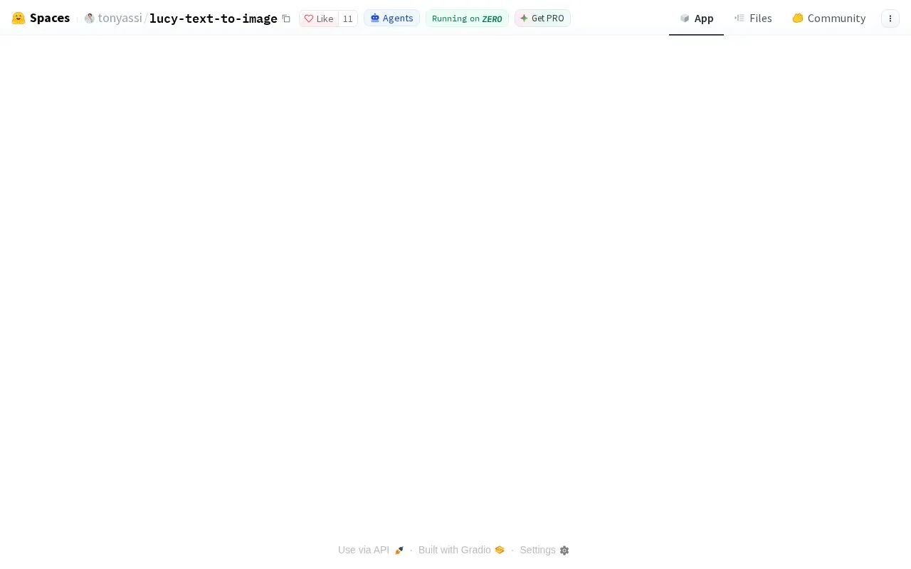 Lucy Text To Image homepage screenshot