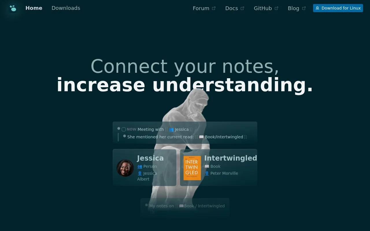 logseq homepage screenshot