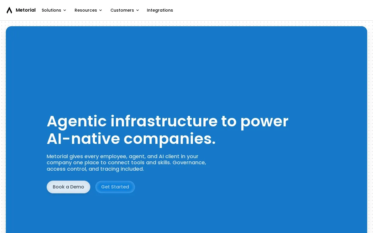 Metorial homepage screenshot
