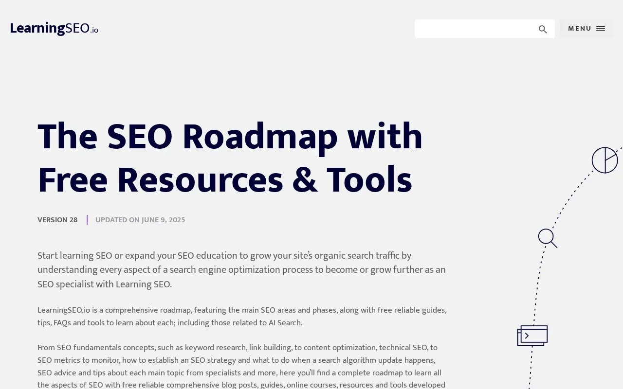 LearningSEO.io homepage screenshot
