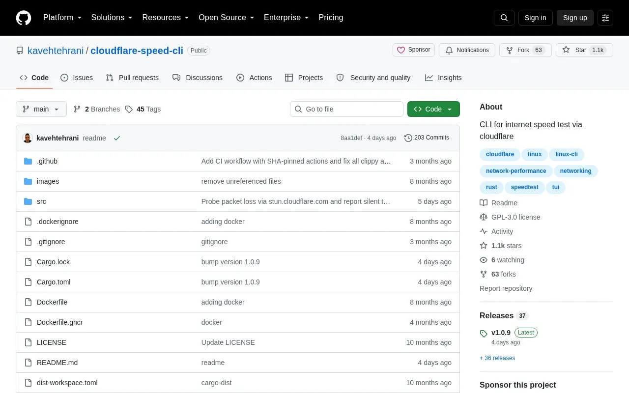 CLI homepage screenshot