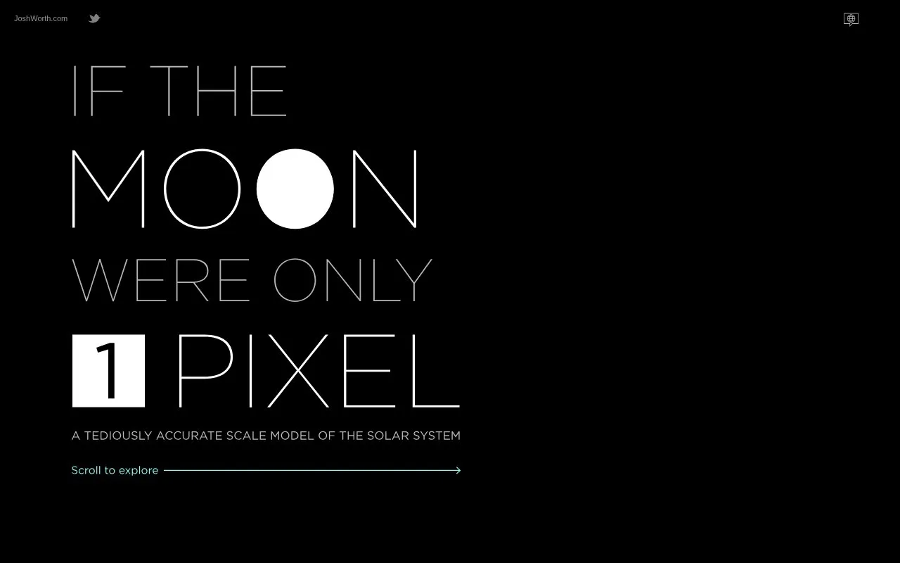 1 Pixel moon homepage screenshot