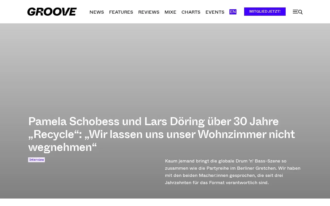 Groove homepage screenshot