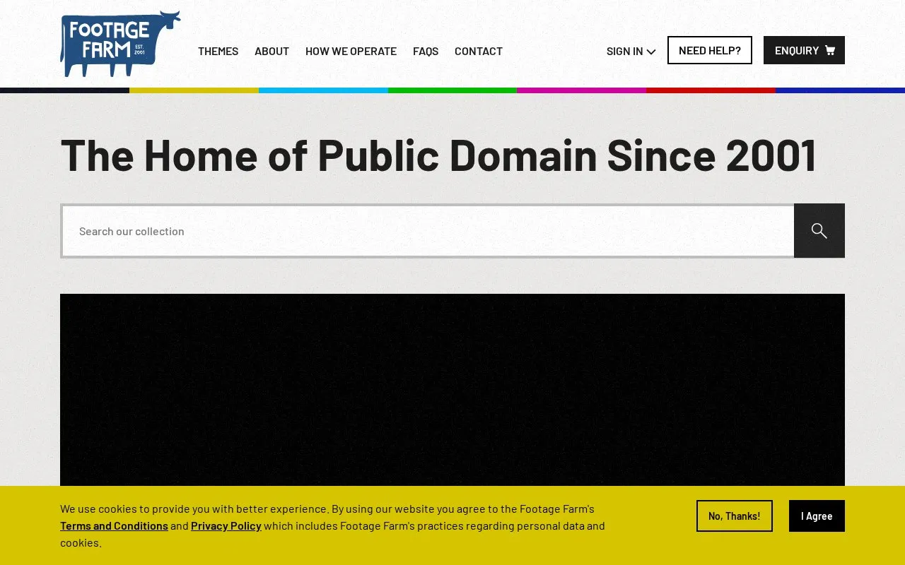 FootageFarm homepage screenshot