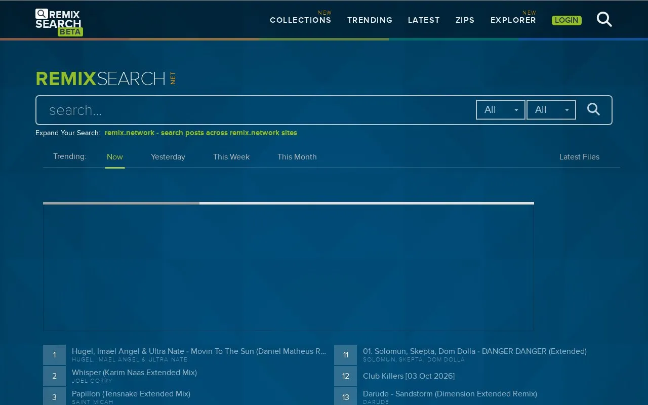 RemixSearch homepage screenshot