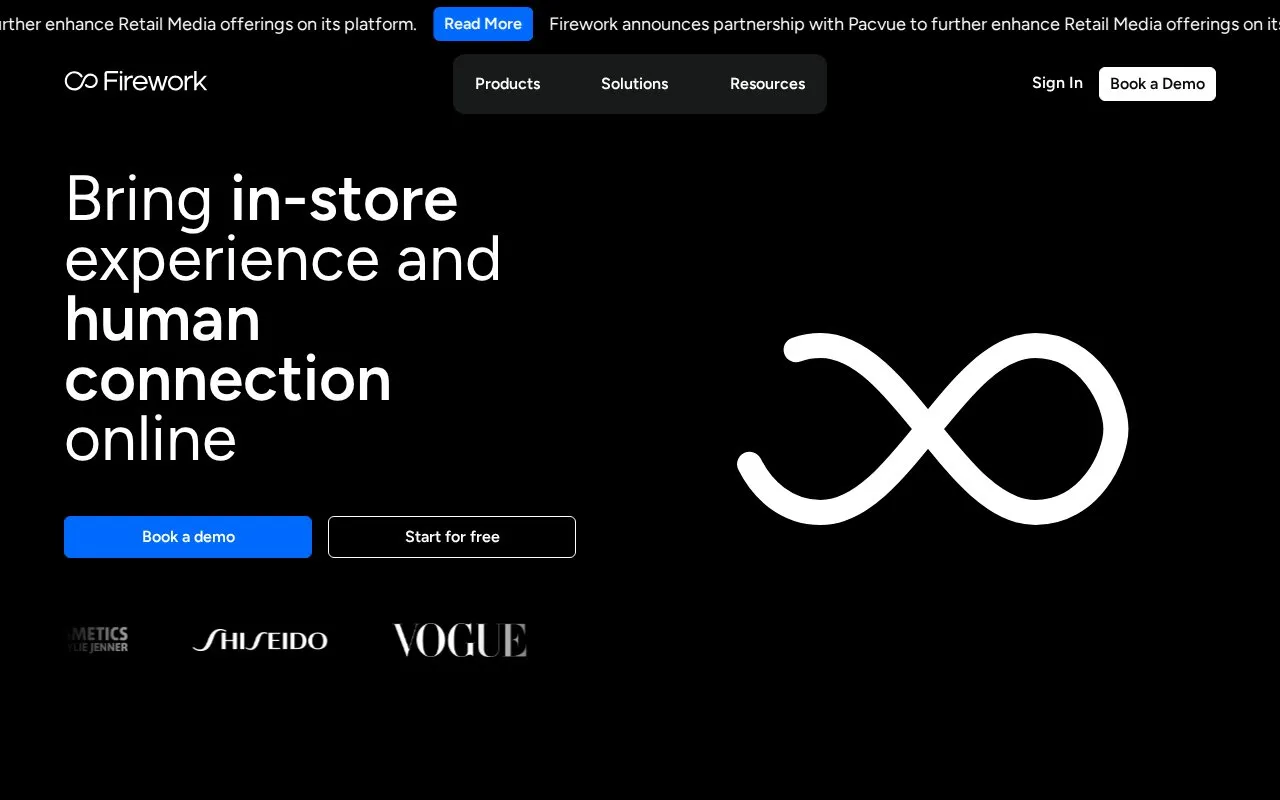 Firework homepage screenshot