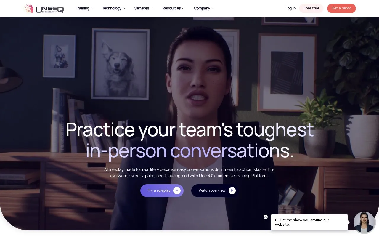 UneeQ Digital Humans homepage screenshot
