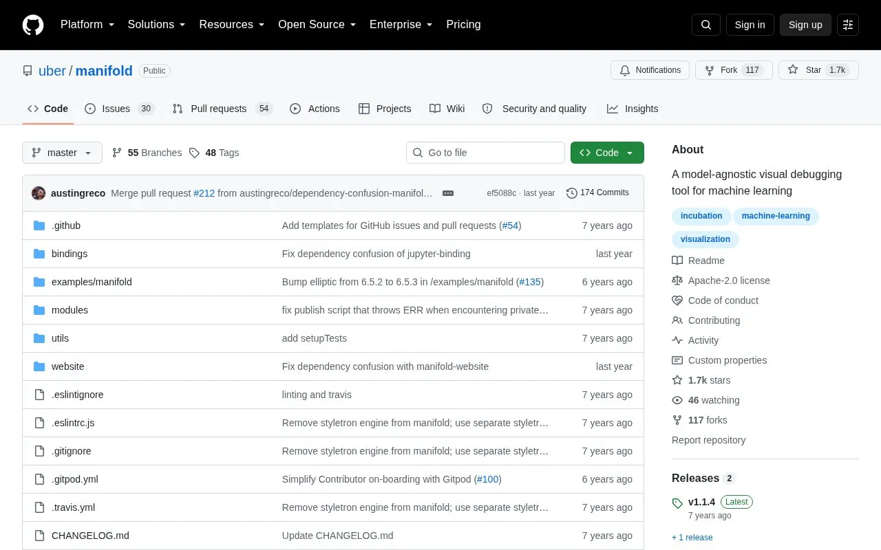 Manifold homepage screenshot