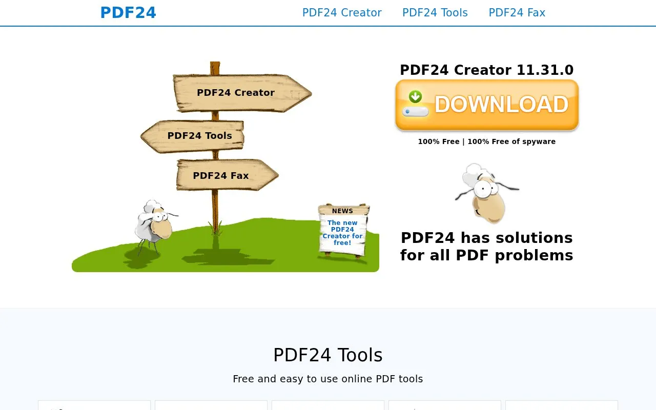 PDF24 homepage screenshot