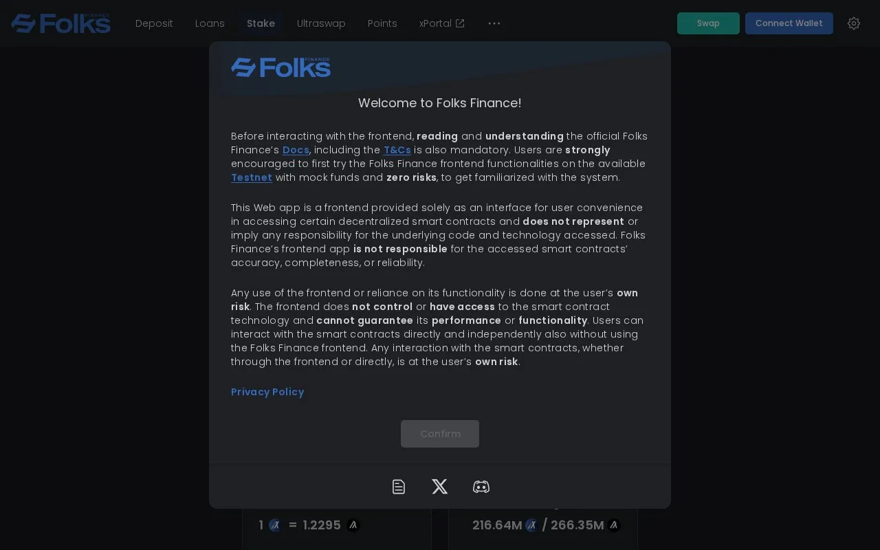 xALGO Liquid Staking homepage screenshot