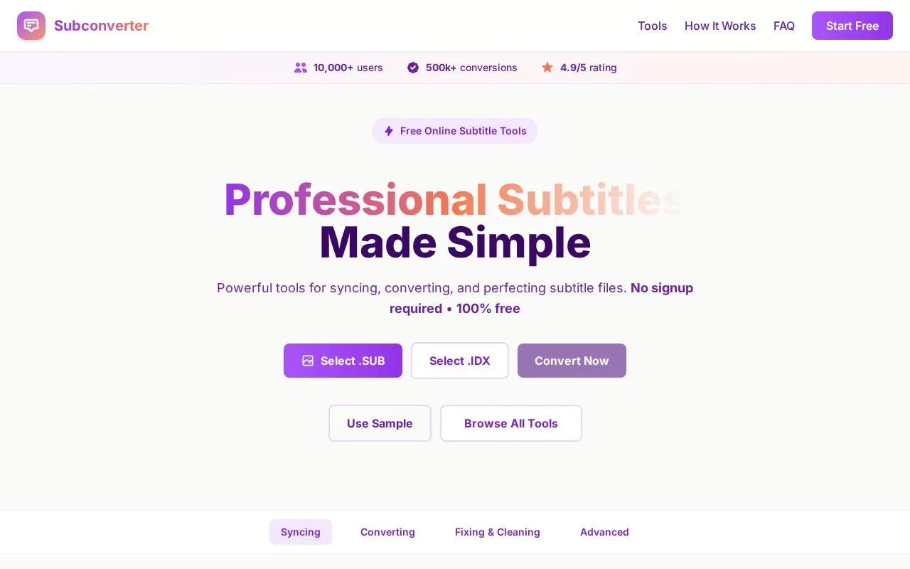 Subconverter homepage screenshot