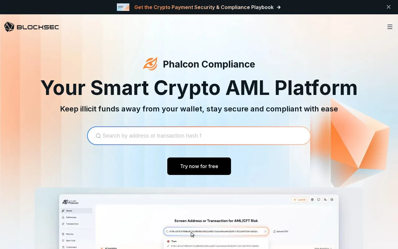 BlockSec homepage screenshot