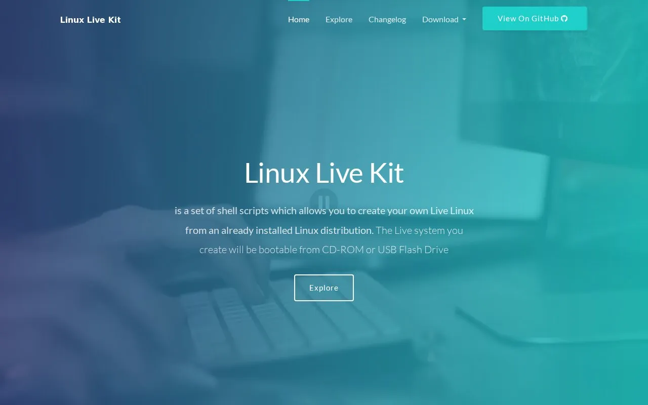 Linux Live Kit homepage screenshot