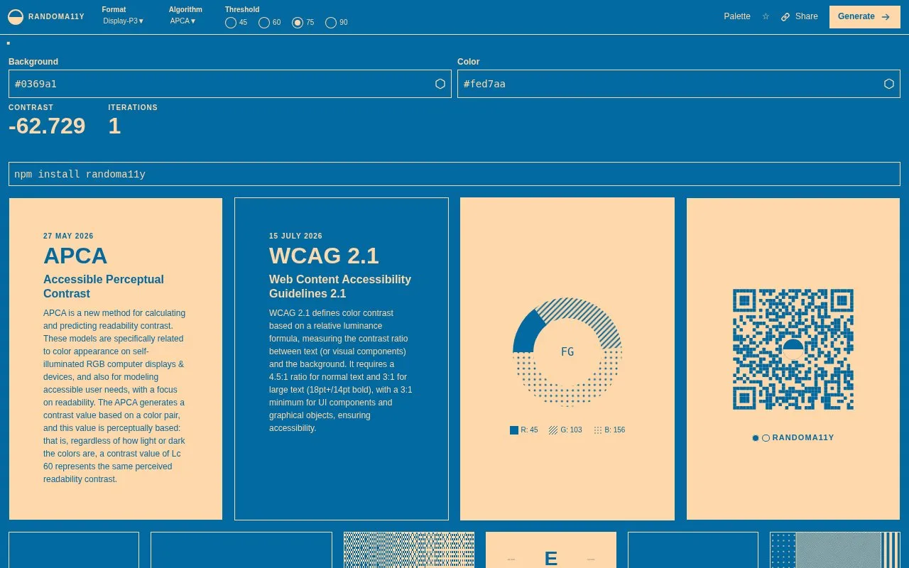 RandomA11y homepage screenshot