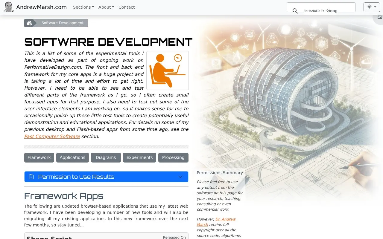 Andrew Marsh homepage screenshot