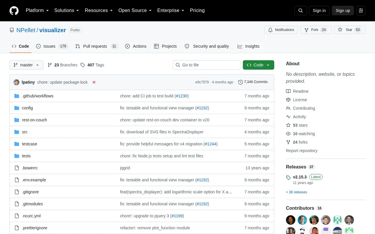 visualizer homepage screenshot
