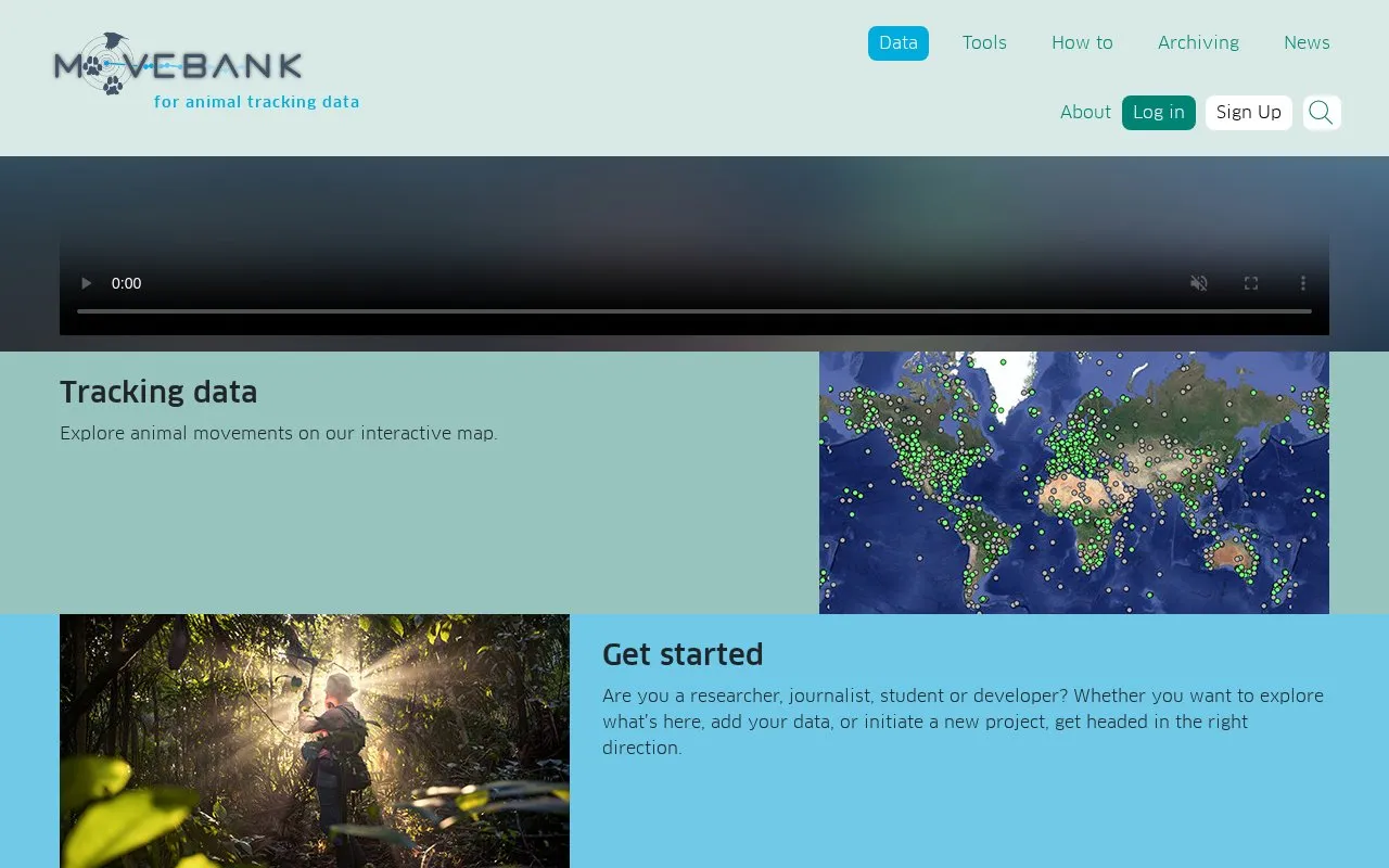 Movebank homepage screenshot
