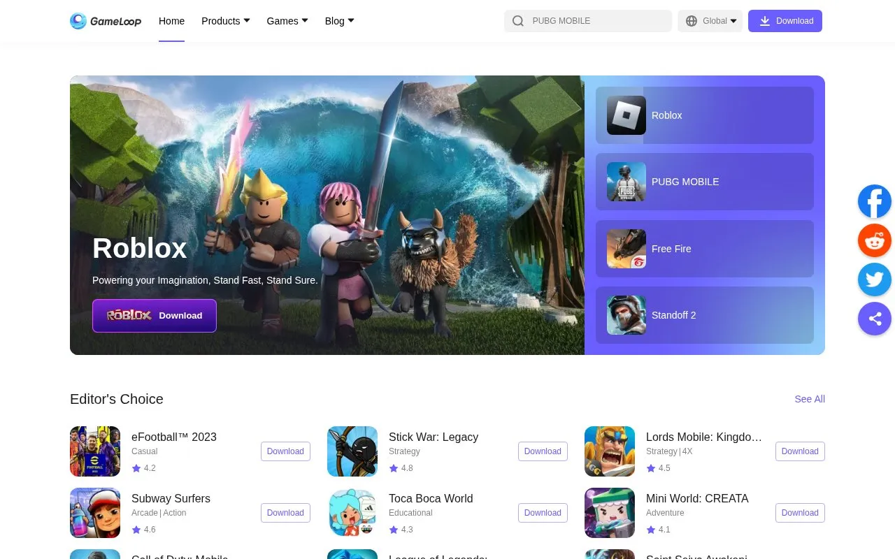 GameLoop homepage screenshot