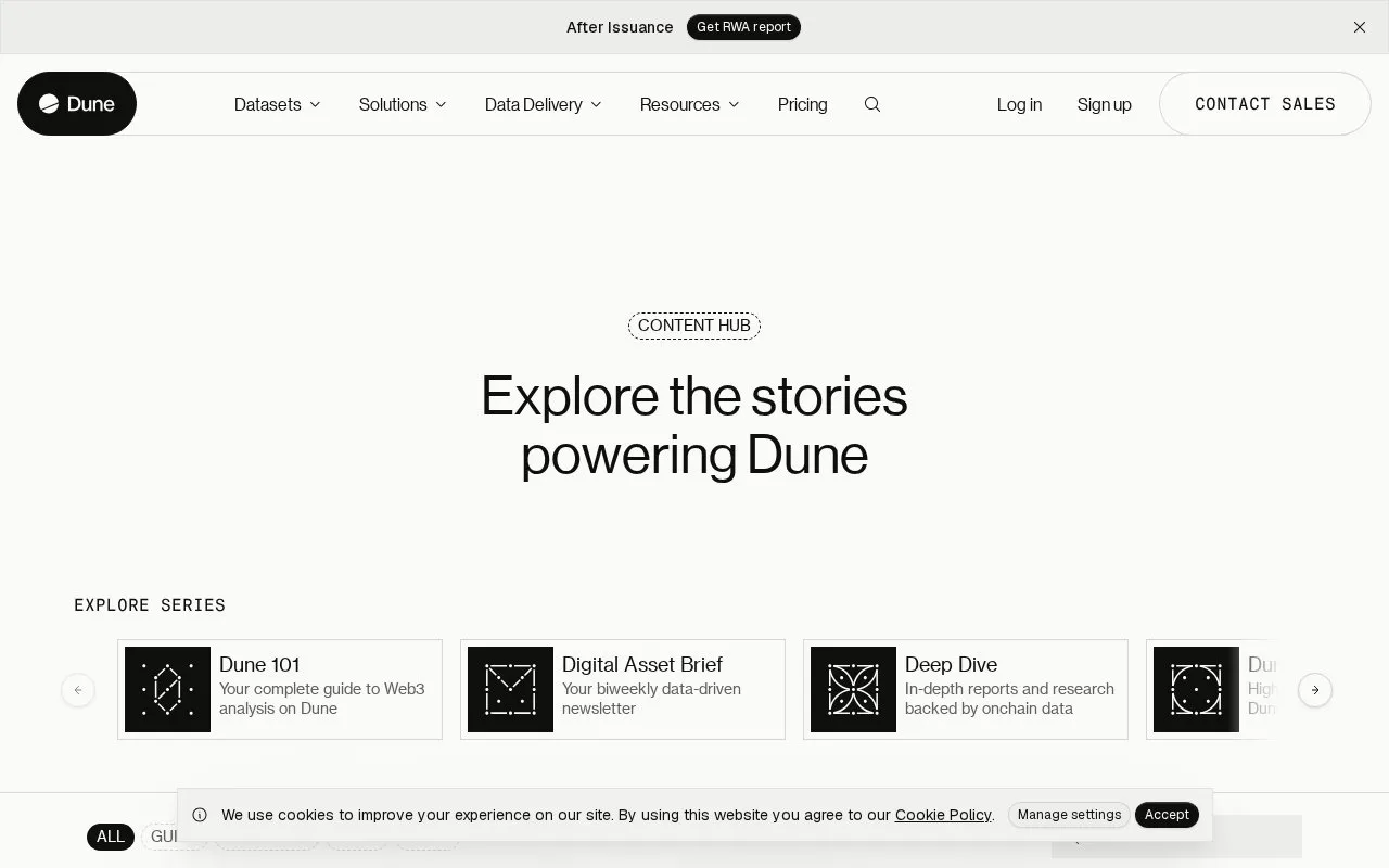 Dune Blog homepage screenshot