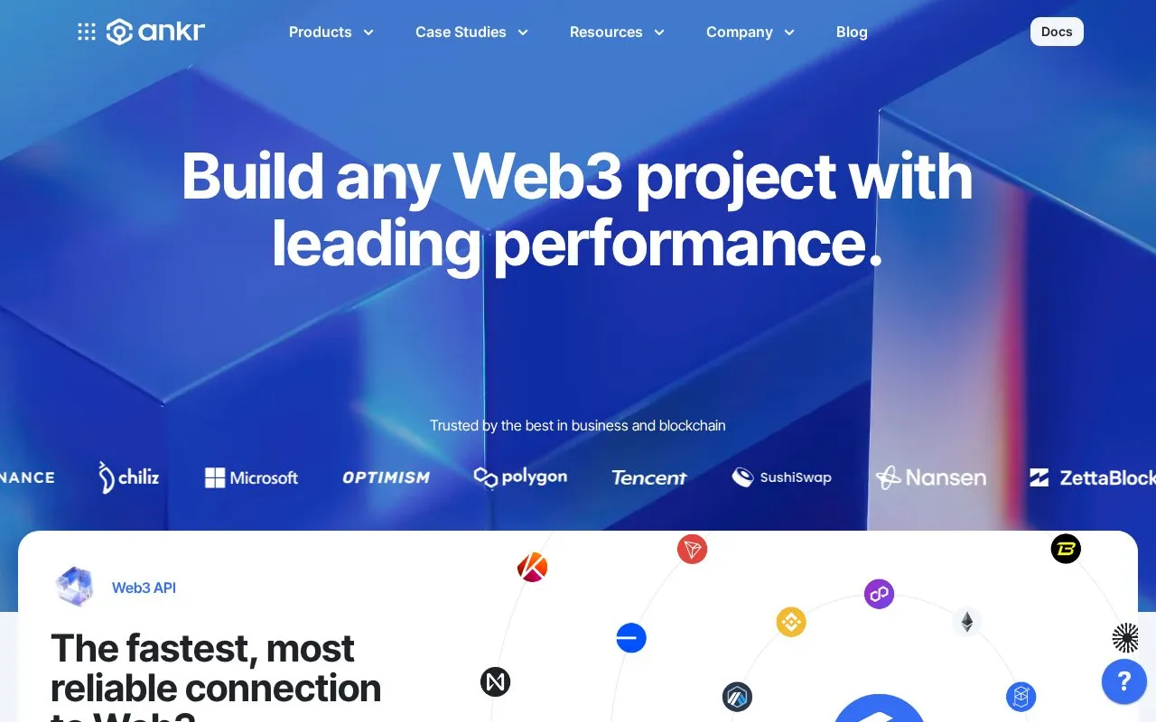 Ankr homepage screenshot